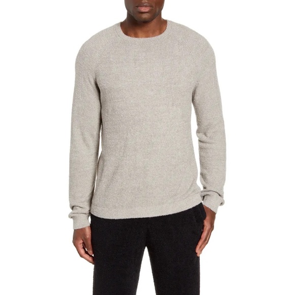 Barefoot Dreams Other - Mens BAREFOOT DREAMS Cozychic Lite Raglan Sweater Pullover Gray Pewter ~ Small
